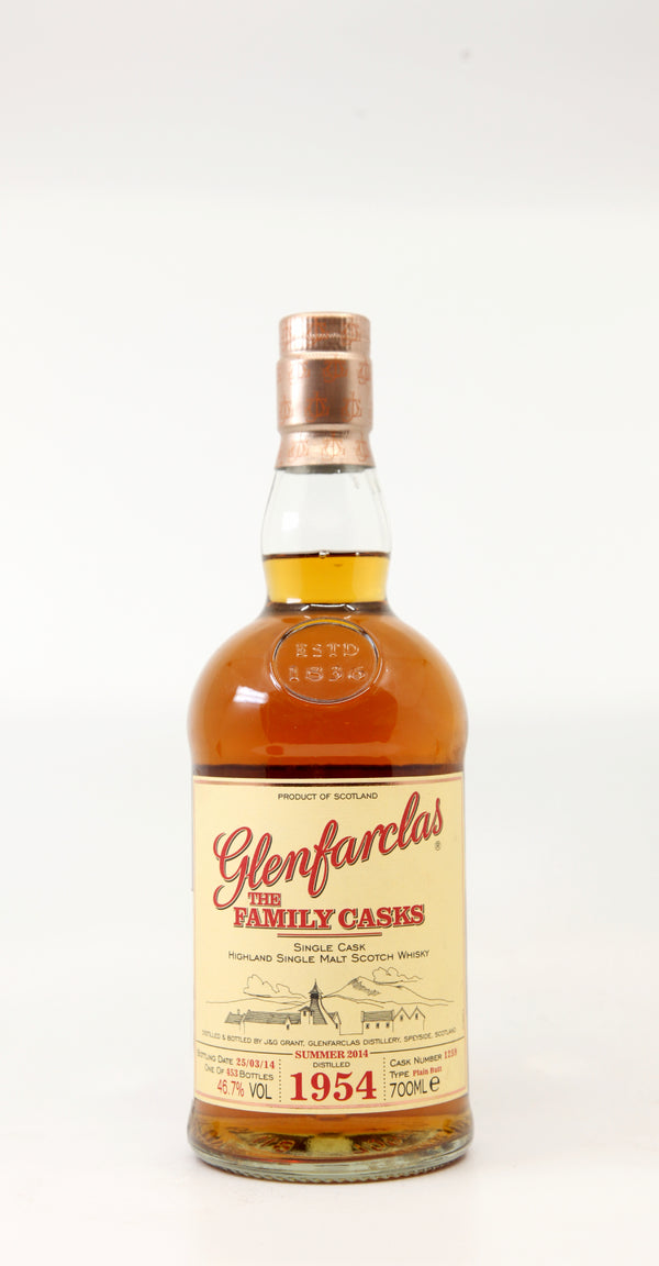 GLENFARCLAS 1954-2014 THE FAMILY CASKS #1259 PLAIN BUTT 70CL