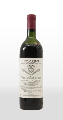 VEGA SICILIA UNICO 1976 (MID SHOULDER; SUNKEN CORK) 750ML